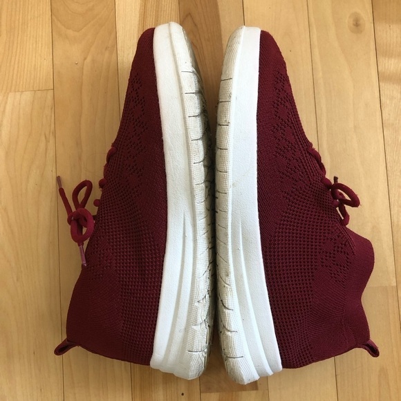 Fitflop uberknit slip on high top sneakers dark red Size 8 - Picture 5 of 10